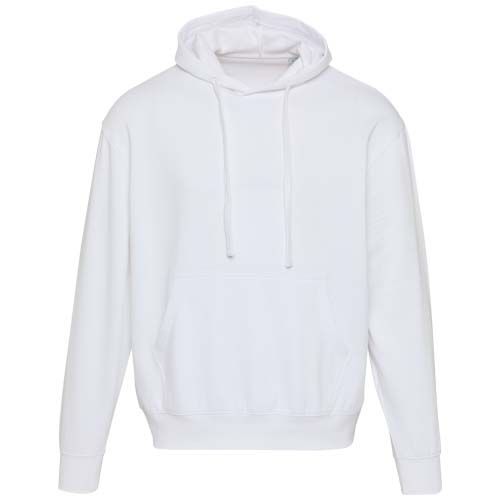 white Sudadera oversize con capucha unisex orgánica con certificado OCS de 280 g/m2