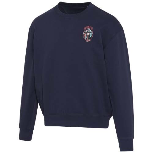 azul marino Jersey unisex de 280 g/m2 orgánico con certificado OCS oversize de cuello redondo Boris