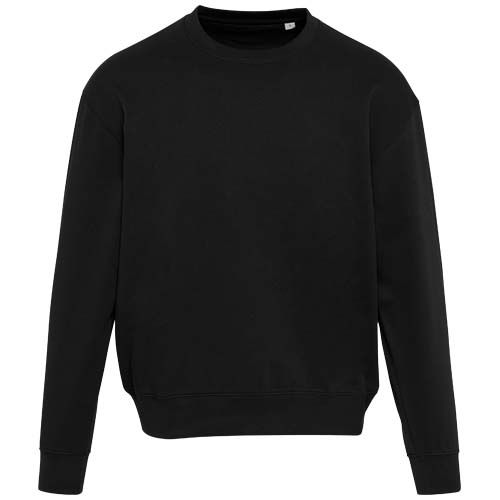 black Jersey unisex de 280 g/m2 orgánico con certificado OCS oversize de cuello redondo Boris