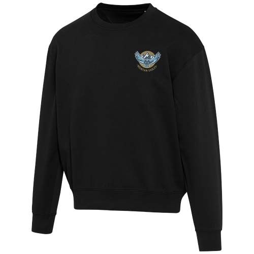 black Jersey unisex de 280 g/m2 orgánico con certificado OCS oversize de cuello redondo Boris