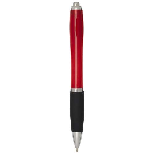 Stylo bille en plastique recyclé RCS avec corps coloré et grip noir (encre noire) Nash - 4