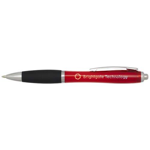 Stylo bille en plastique recyclé RCS avec corps coloré et grip noir (encre noire) Nash - 2