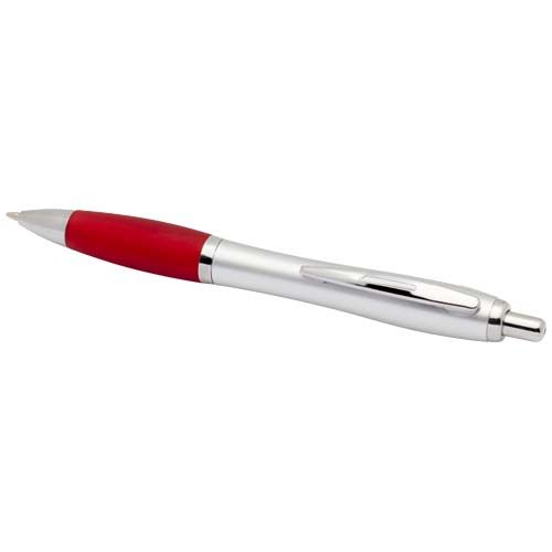 Stylo bille RCS en plastique recyclé avec corps argenté et grip coloré (encre noire) Nash - 5