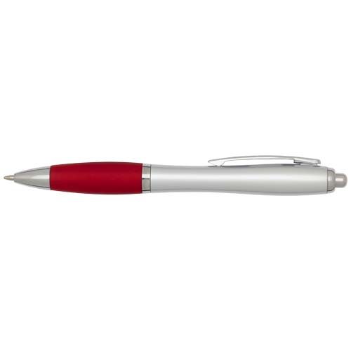 Stylo bille RCS en plastique recyclé avec corps argenté et grip coloré (encre noire) Nash - 3
