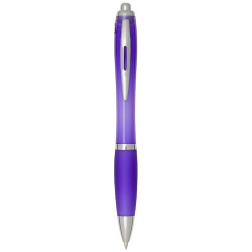 BOLÍGRAFO DE PLÁSTICO RECICLADO CON CERTIFICADO RCS Y CUERPO Y EMPUÑADURA DE COLOR (TINTA AZUL) NASH