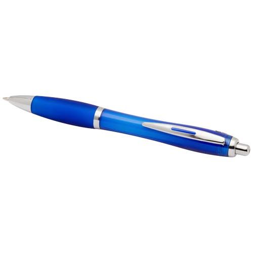 azulón Bolígrafo de plástico reciclado con certificado RCS y cuerpo y empuñadura de color (tinta azul)