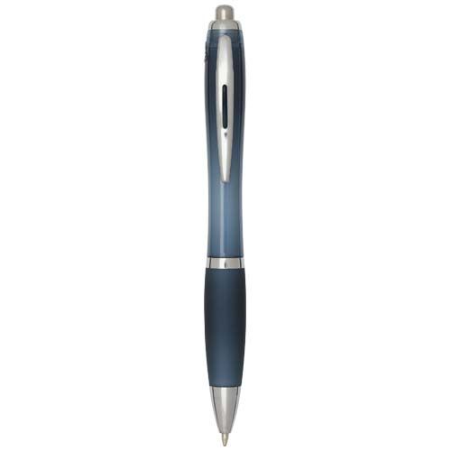 BOLÍGRAFO DE PLÁSTICO RECICLADO CON CERTIFICADO RCS Y CUERPO Y EMPUÑADURA DE COLOR (TINTA AZUL) NASH