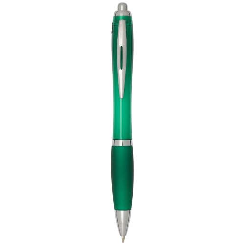 BOLÍGRAFO DE PLÁSTICO RECICLADO CON CERTIFICADO RCS Y CUERPO Y EMPUÑADURA DE COLOR (TINTA AZUL) NASH