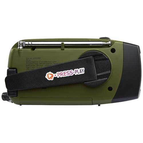 verde militar Radio de emergencia RCS de plástico reciclado