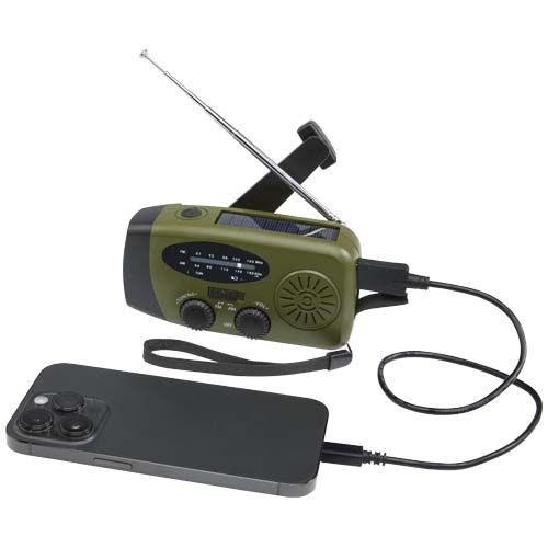 verde militar Radio de emergencia RCS de plástico reciclado