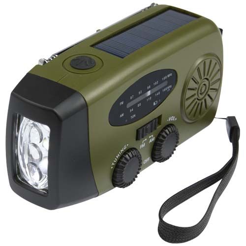 verde militar Radio de emergencia RCS de plástico reciclado