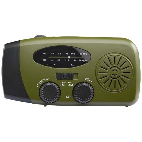 verde militar Radio de emergencia RCS de plástico reciclado