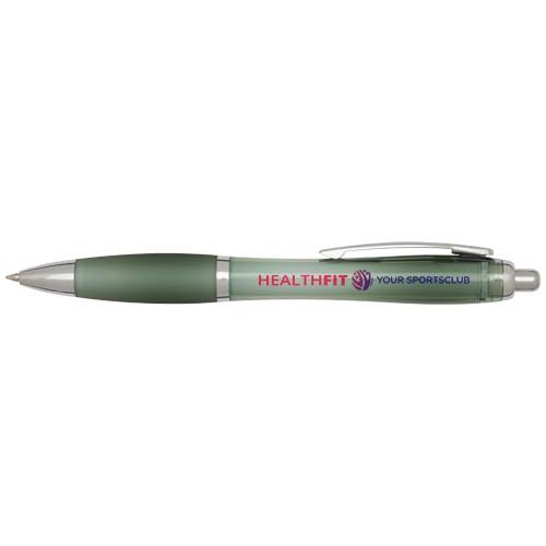 verde chiné Bolígrafo de plástico reciclado con certificado RCS y cuerpo y empuñadura de color (tinta negra)
