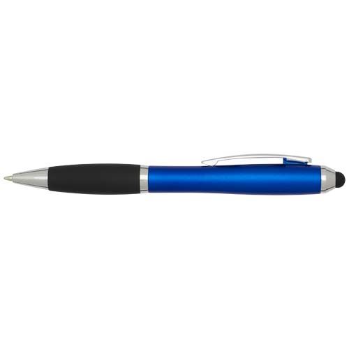 Stylo bille à stylet en plastique recyclé RCS avec corps coloré et grip noir (encre bleue) Nash - 3