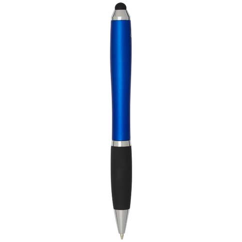 Stylo bille à stylet en plastique recyclé RCS avec corps coloré et grip noir (encre noire) Nash - 4