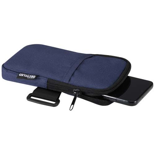 azul marino Bolsa para botellas reciclada con certificado GRS