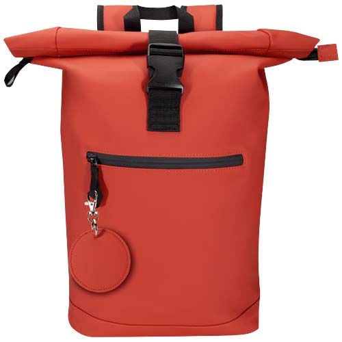 rojo de ladrillo Llavero redondo reciclado con certificado GRS