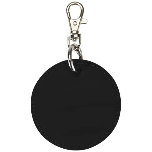 black Llavero redondo reciclado con certificado GRS