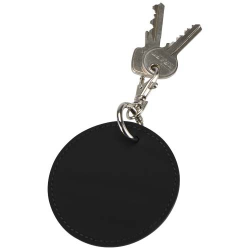 black Llavero redondo reciclado con certificado GRS