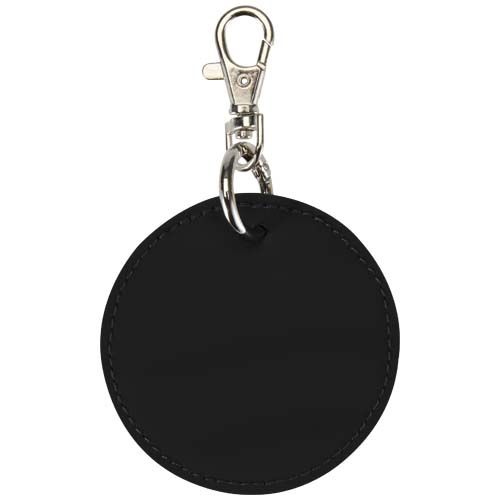 black Llavero redondo reciclado con certificado GRS
