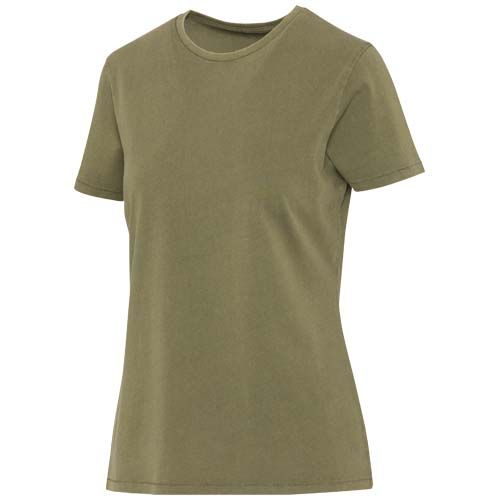 verde bosque Camiseta lavada de manga corta de 160 g/m2 para mujer