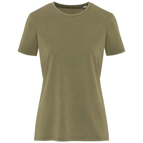 verde bosque Camiseta lavada de manga corta de 160 g/m2 para mujer