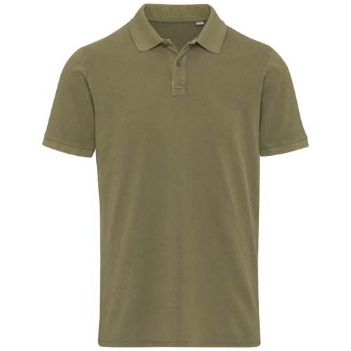 verde bosque Polo de 200 g/m2 lavado para hombre