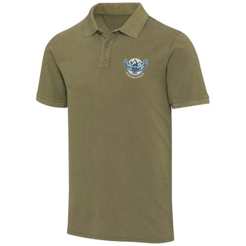 verde bosque Polo de 200 g/m2 lavado para hombre