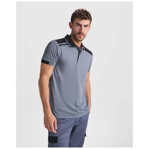 negro/rojo Polo de manga corta antibacteriano unisex de 160 g/m2 Samurai