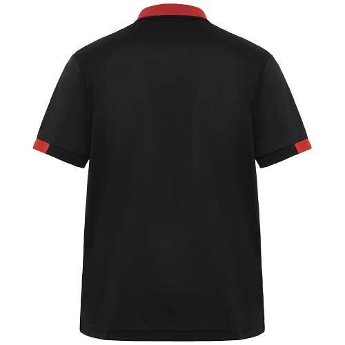 negro/rojo Polo de manga corta antibacteriano unisex de 160 g/m2 Samurai