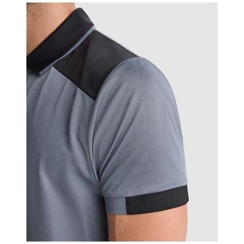 negro/rojo Polo de manga corta antibacteriano unisex de 160 g/m2 Samurai