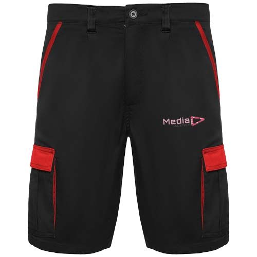 negro/rojo Pantalones cortos de trabajo de 250 g/m2