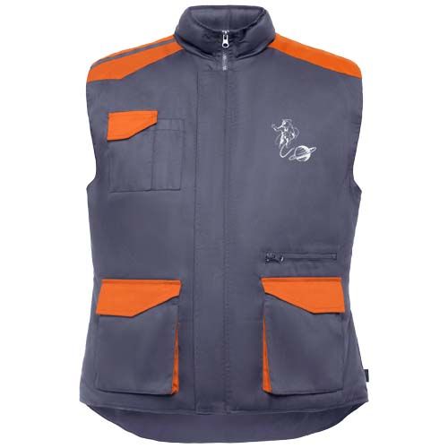gris plomo/naranja Chaleco de trabajo multi bolsillos bolsillos