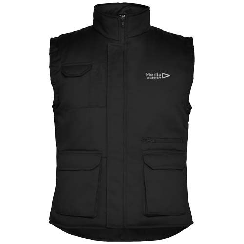 black Chaleco de trabajo multiusos cálido con cuello alto Almanzor