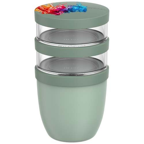 verde salvia Fiambrera con aislamiento con 3 piezas de 500 ml + 2 × 200 ml