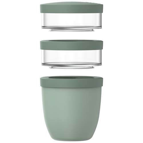 verde salvia Fiambrera con aislamiento con 3 piezas de 500 ml + 2 × 200 ml