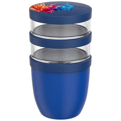 azul vivo Fiambrera con aislamiento con 3 piezas de 500 ml + 2 × 200 ml
