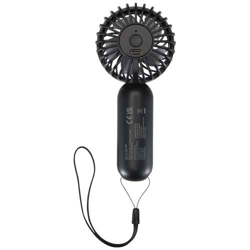 black Ventilador portátil de plástico reciclado