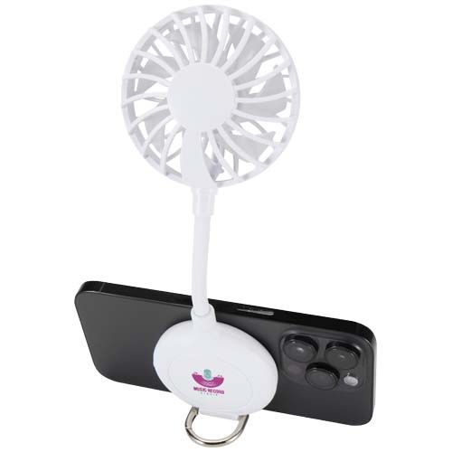 white Ventilador portátil magnético de plástico reciclado