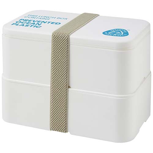 white Fiambrera de doble capa de 700+700 ml