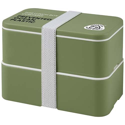 verde chiné Fiambrera de doble capa de 700+700 ml