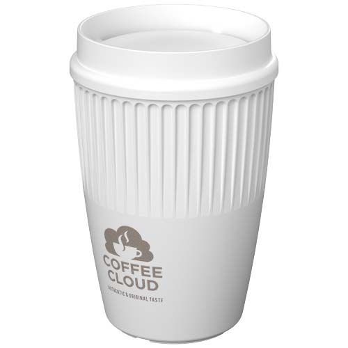 white Vaso de 350 ml con tapa de 360°