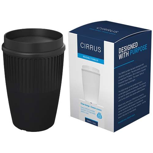 black Vaso de 350 ml con tapa de 360°