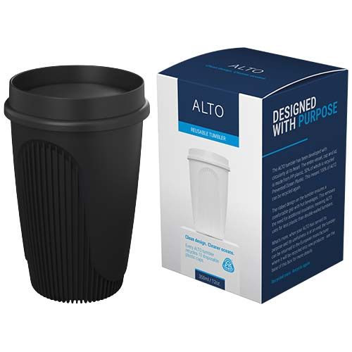 black Vaso de 350 ml con tapa de 360°