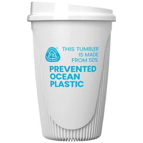 white Vaso de 350 ml con tapa