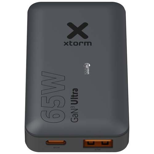 black Cargador de viaje de carga rápida de 65 W con cable y estuche
