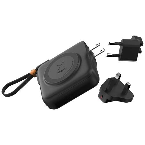 black Cargador de viaje 3 en 1 de 30 W y 10 000 mAh