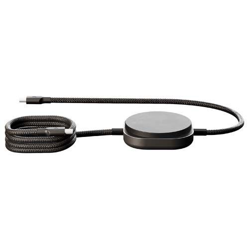 black Cable de carga USB-C 2 en 1 de 240 W