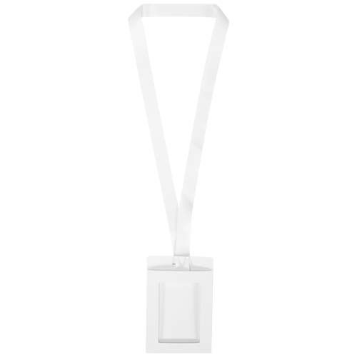 white Cordón Kord con tarjeta identificativa de papel