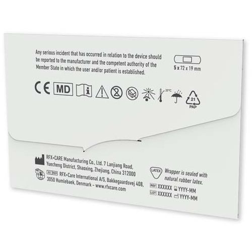 Pansements en blister de 4 pièces, accompagnés d'une enveloppe en papier imprimée en couleur